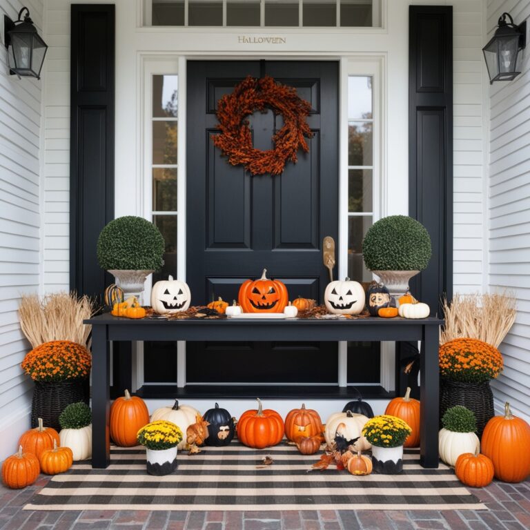 46 Front Entry Table Halloween Decorations Ideas
